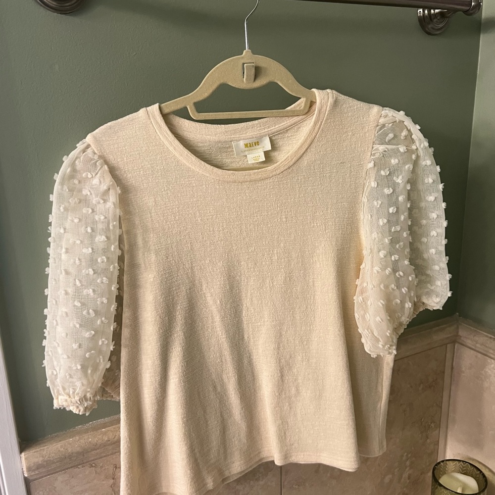Cream Anthropologie top! Worn once